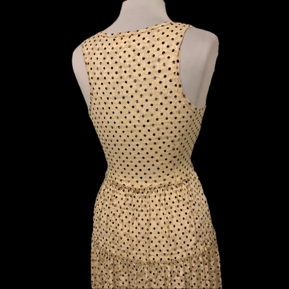 Meadow Rue Anthro Cream-black polka dot lace textured slip lining layers - Picture 11 of 16